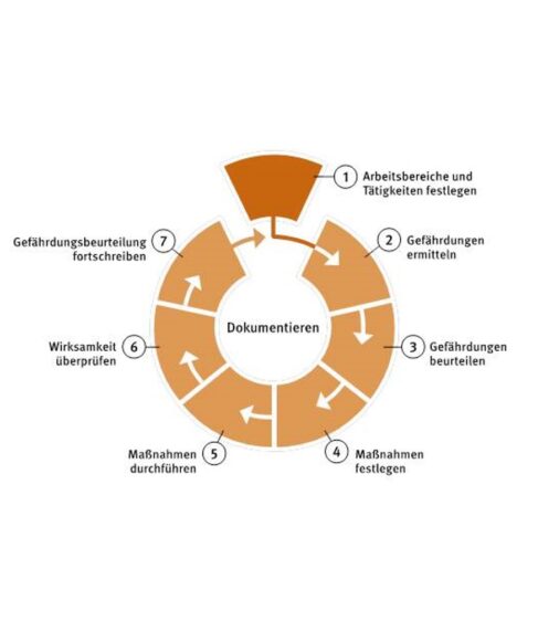 Grafik Ablauf einer Gefährdungsbeurteilung